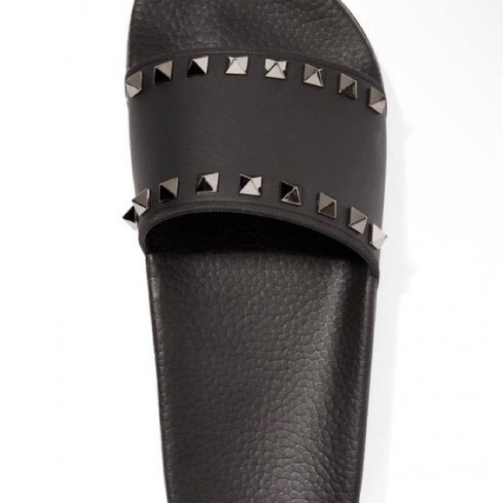 Black Studded Slide Sandals